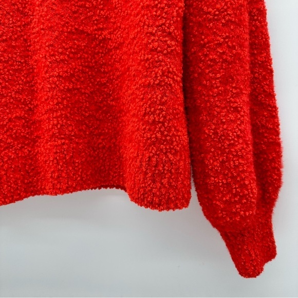 Sanctuary‎ Teddy Sweater V-neck Red-Orange Slouchy Oversized Size Medium - Picture 5 of 10